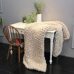 Homemade Chunky Knit Blanket Throw